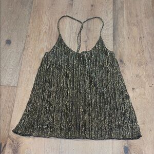 New top shop Elegant Black and Gold Women's tank sparkle glitter business shell